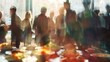 © touseef - Abstract blurred people socializing during buffet lunch break at business meeting or conference, corporate networking event with diverse attendees mingling, engaging conversations, and professional at
