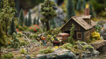 Sticker - In the world of miniature settings, every scene is a story waiting to be told, every detail a character in its own right.