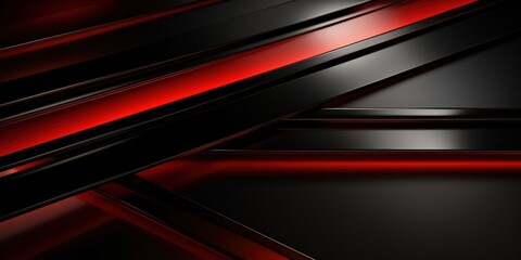 Poster - Abstract Red and Black Stripes
