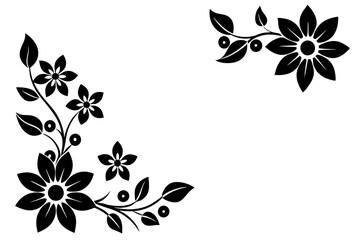  beautiful graphic with a black elegant plant ornament on an isolated background