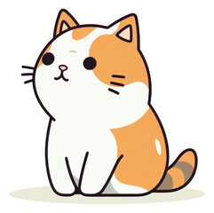 Sticker - PNG Cute cartoon orange white cat