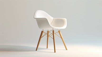 White chair on white background UHD wallpaper