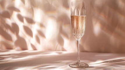 Sticker - Champagne Flute with Bubbles on a Soft Background