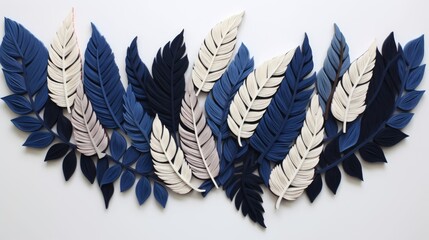 Sticker - blue and white feathers