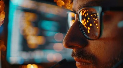 Fototapete - Developer coding innovative e-commerce platform using AI and big data