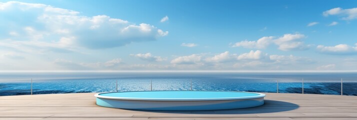 Poster - Luxury Pool Deck With Ocean View