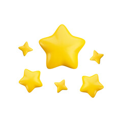 Wall Mural - vector 3d gold sparkling star composition isolated on white background. cute realistic cartoon 3d st