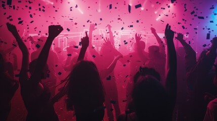Poster - A crowd at nightclub party