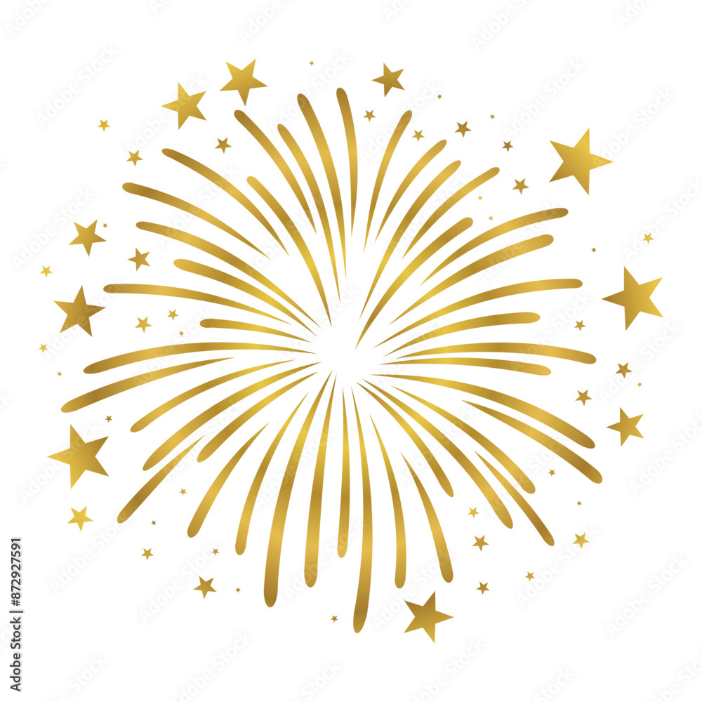 Gold modern simple style fireworks celebration clipart vector banner  sparklers illustration isolated on white background for 4th of July, Xmas,  new year, holiday, birthday, party, congratulations Stock Vector | Adobe  Stock, image size:1000x1000