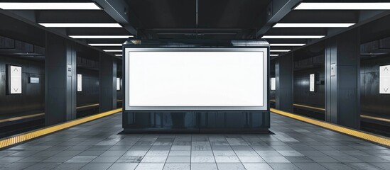 Canvas Print - Blank Billboard in Subway Station