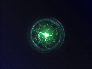 Poster - Plasma ball. An explosion of plasma energy inside a ball with a lot of ball lightning. Vector for web design and illustrations.