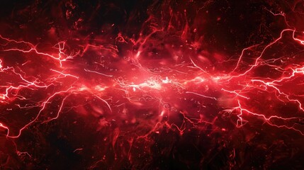 red lightning on black sky background