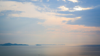 Wall Mural - beautiful view of sea and sky in the morning, natural background