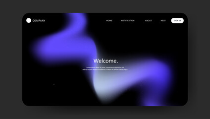Abstract wave futuristic design of landing page. retro gradient mesh website design