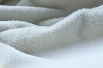 Wall Mural - white soft fluffy blanket textile