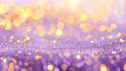 Poster - Elegant gold horizontal row with light purple bokeh background,
