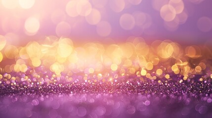 Poster - Elegant gold horizontal row with light purple bokeh background,