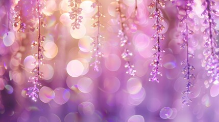 Poster - Golden row with soft purple bokeh, dreamy atmosphere
