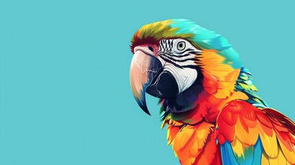 Poster - A colorful illustration of a macaw parrot.