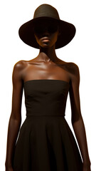 Sticker - PNG Black female dress fashion yellow.