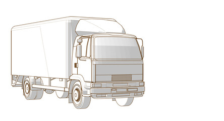 Wall Mural - truck sketch graphic symbol 3d illustration