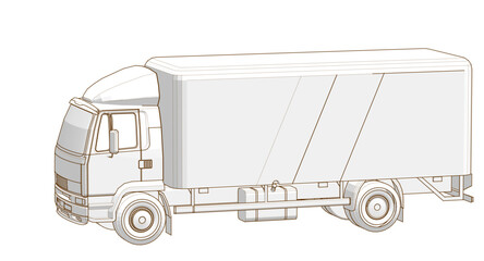 Wall Mural - truck sketch graphic symbol 3d illustration