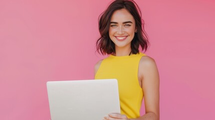 Wall Mural - The woman with the laptop