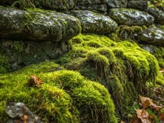 Wall Mural - moss on the rocks