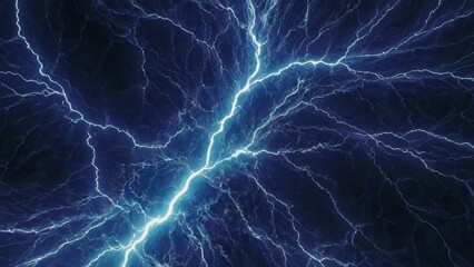 Wall Mural - Blue lightning in the dark, abstract background, 3d render illustration