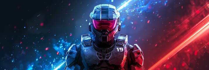 soldier of the future, game concept, games of the future, ideal for articles about cyber sportsmen, 