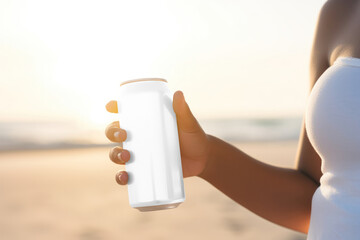 Poster - Soda can png transparent mockup, realistic product packaging