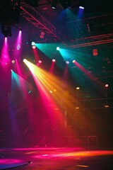 Poster - An abstract glowing photon tunnel made from DMX lights