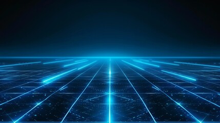 Poster - wireframe abstract 3d render. retro line grid illustration in the future