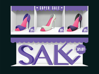 Wall Mural - Female Footwear Sale Banner or Header Set with Special Offers for Advertising.