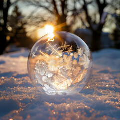 Wall Mural - a frozen soap bubble