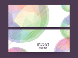 Sticker - Abstract Geometric Style Social Media Banner or Header Design in Two Options.