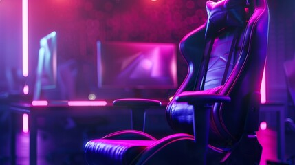 Poster - Neon lights create a visual striking ambiental scene that takes the player into the game's immersive world.