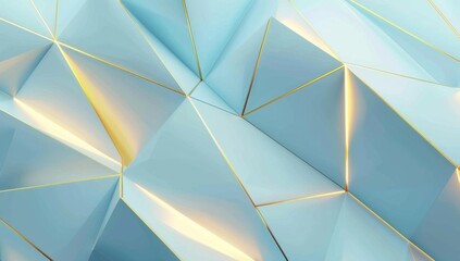 Poster - Three-dimensional abstract rendering of triangulated surface on modern background. Futuristic polygonal shape. Low poly minimalistic design for poster, cover, branding, banner, placard.