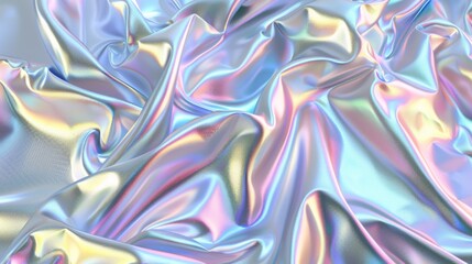 Poster - An abstract digital fabric with a sci-fi background and holographic foil. Illustration.