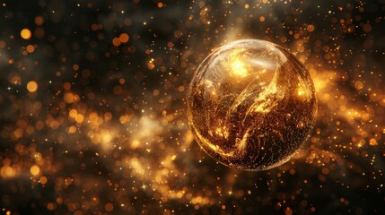 Poster - The particles are heavily deformed with noise displacement force as they are displayed on an abstract background with sphere shapes