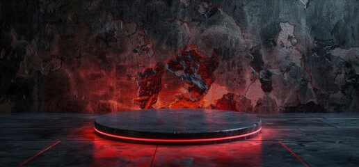 Poster - cyber virtual underground club garage product showcase background 3d rendering - sci fi futuristic a