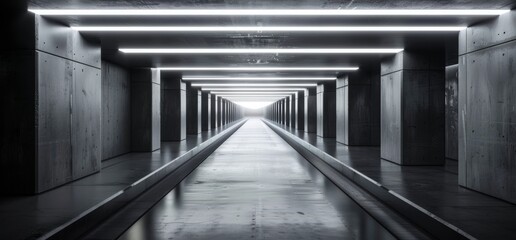 Poster - 3d rendering of an alien spaceship sci fi concrete rough cement garage tunnel corridor warehouse sho