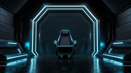 Wall Mural - an aesthetically pleasing space throne ready for your character comps. rendering in 3d