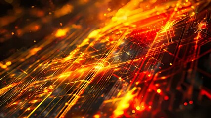 Poster - Digital background featuring an abstract, digital space with glowing lights and futuristic elements