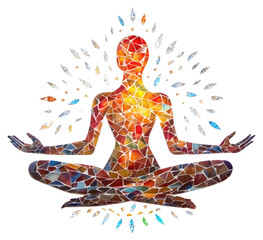 Wall Mural - PNG Yoga spirituality art white background.