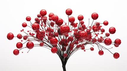Wall Mural - A bouquet of red berries made from black wire