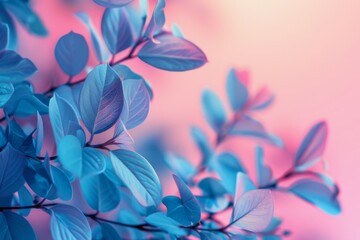 Canvas Print - Abstract Pastel Leaves Backdrop