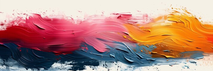 Wall Mural - Art colorful background with brush paint stroke, illustration