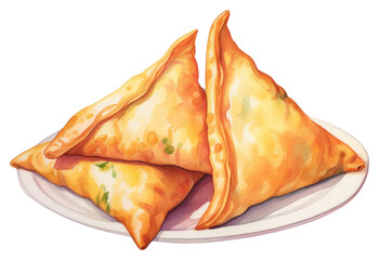 Sticker - PNG Samosa food dessert bread.