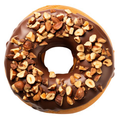 Sticker - PNG Donut chocolate bagel brown.